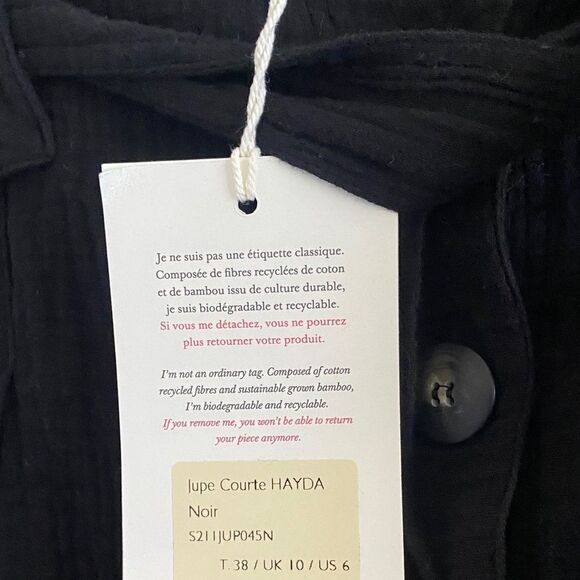 Elegant Black Button-Up Skirt Sezane Hayda Noir - Picture 3 of 6